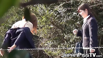 Japanese Schoolgirls Indulge In Naughty Behavior And Urinate Outdoors